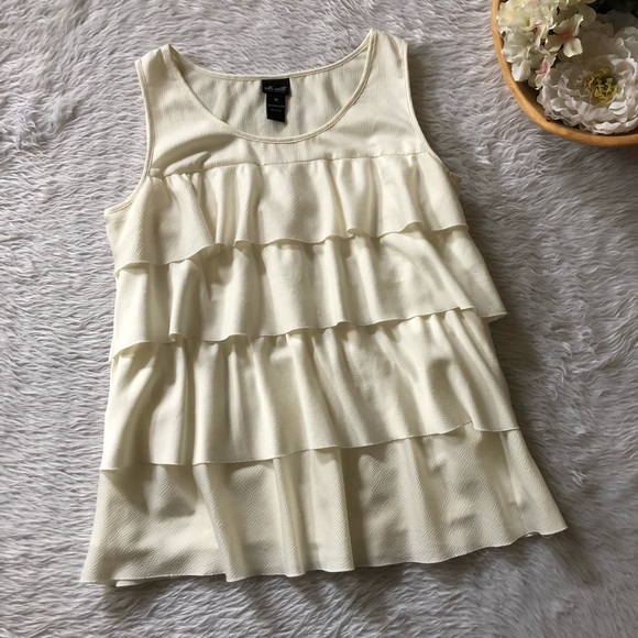 Willi Smith Tops - Willi Smith White Layered Blouse Willi Smith Tops - Willi Smith White Layered Blouse